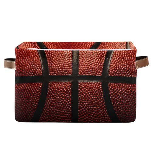 Basketball Print Rectangular Storage Basket Organizer Bin Shelf Baskets For Clothes Gifts For Home Office Dorm - color: Basketball
