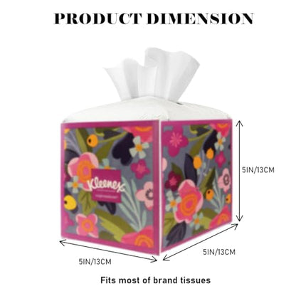 Tissue Box Holder Cover Square Tissue Cube Cover PU Leather Tissue Organizer with Bottom Belt for Bathroom, Tabletop, Kitchen, Night Stands, Office, Home, Car (1, White) - color: White