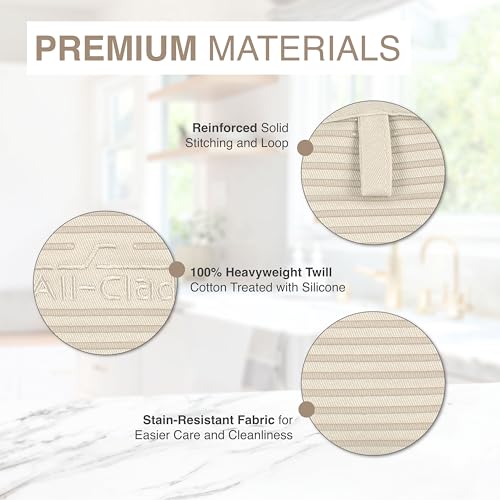 All-Clad Premium Pot Holder & Hot Pad: Heat Resistant to 500 Degrees - 100% Cotton, 10"x6.25" Hot Pad for Kitchen and Barbeque, (1-Pack), Almond - color: Almond, size: 1 Pack