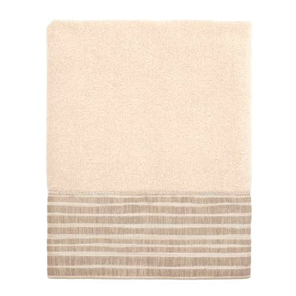 Avanti Linens - 3pc Towel Set, Soft & Absorbent Cotton Towels (Weston Collection, Beige) - color: Beige, size: 3 Pack Towels