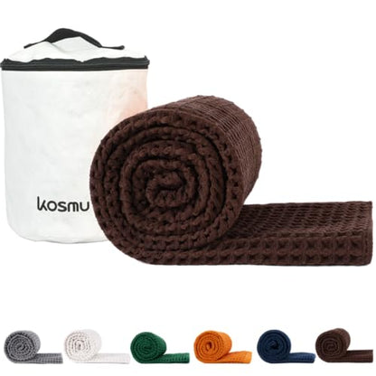 Luxury Organic Japanese Cotton Waffle Bath Towel | Thick, Absorbent, Quick Dry Bathroom Towels for Shower, Sauna, Onsen| Hotel & Spa Quality, Gift-Ready (Dark Cocoa, Bath Sheet, 67" x 34") - color: Dark Cocoa, style: Bath Sheet