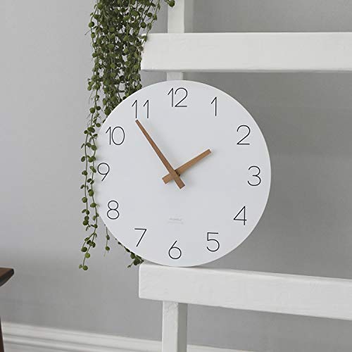 mooas Flatwood Wall Clock, 12" Analog Wall Clock, Silent Non-Ticking | Modern Wall Clocks Battery Operated for Office, Home, Bathroom, Kitchen, Bedroom, School, Living Room - color: Flatwood