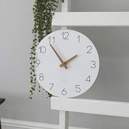 mooas Flatwood Wall Clock, 12" Analog Wall Clock, Silent Non-Ticking | Modern Wall Clocks Battery Operated for Office, Home, Bathroom, Kitchen, Bedroom, School, Living Room - color: Flatwood