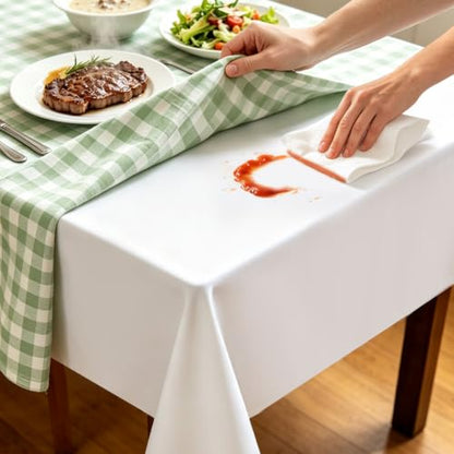 Table Protector Pad for Dining Room Table, Waterproof Heavy Duty Table Pad Under Tablecloth with Flannel Backing, Heat Resistant Non Slip Vinyl Protector Cover, Cut to Fit Rectangle 108 x 54 Inch - size: 108"x54"(Rectangular)