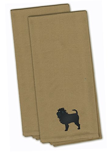 Caroline's Treasures BB3448TNTWE Affenpinscher Tan Embroidered Towel Set of 2 Decorative Bathroom Guest Hand Towel for Hand, Face, Tea, Dishcloth, 19 X 25, Tan - color: Tan, style: Affenpinscher