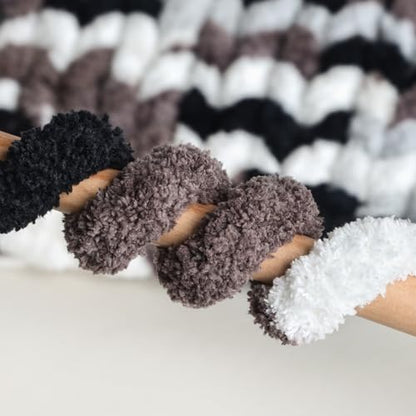 Jumbo Chunky Yarn for Hand Knitting - Super Thick Chenille Chunky Yarn for Crocheting - Extra Soft Bulky Fluffy Blanket Big Yarns 8 Jumbo Pack (27yds,8 oz Each Skein) - color: Urban Ash