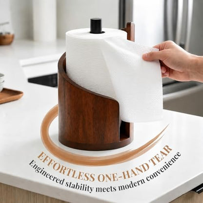 Yamagata Tissue Holder for countertop use, Made of Mango Wood, Sturdy and Stable, Rustic Style Decoration for Kitchen, Bathroom, or Dining Table