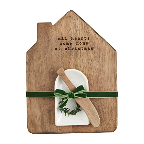 Mud Pie House Dip Cup Set, board 10" x 7 1/2", Brown