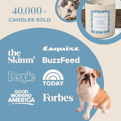 Cuddle Me Cozy Pet-Friendly Scented Candle – Linen, Cotton & Musk Fragrance - Coconut Soy Wax Candle with Wooden Wick, Approx. 50-Hour Burn Time, Made in USA, 11.8 oz - color: Cuddle Me Cozy