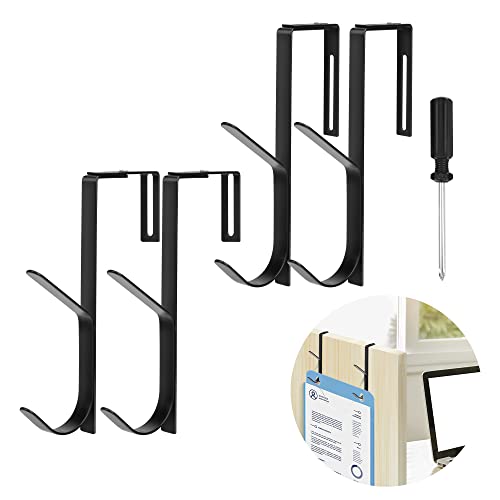 2Pcs Adjustable Metal Double Coat Hooks, Fits 1.35-3.5 Inch Cubicle Panels | Adjustable Width for Most Partition Panels, Double-Hook for Easy Hanging, High Load-Bearing Capacity, Sturdy Metal Material - color: 4pcs