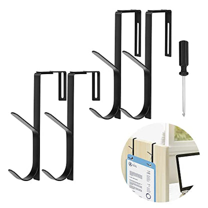 2Pcs Adjustable Metal Double Coat Hooks, Fits 1.35-3.5 Inch Cubicle Panels | Adjustable Width for Most Partition Panels, Double-Hook for Easy Hanging, High Load-Bearing Capacity, Sturdy Metal Material - color: 4pcs
