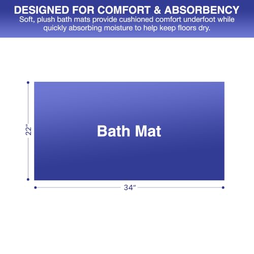 Soft and Absorbent White Bath Mat - Quick-Drying, Non-Slip Bathroom Rug with Plush Comfort for Spa-Like Feel - Durable and Machine Washable - (White, Bath Mat) - style: Bath Mat