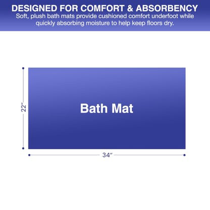 Soft and Absorbent White Bath Mat - Quick-Drying, Non-Slip Bathroom Rug with Plush Comfort for Spa-Like Feel - Durable and Machine Washable - (White, Bath Mat) - style: Bath Mat