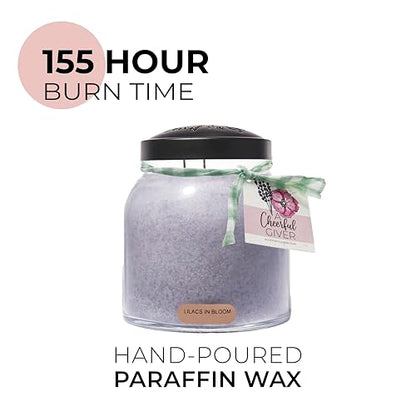 A Cheerful Giver — Lilacs In Bloom - 34oz Papa Scented Candle Jar with Lid - Keepers of the Light - 155 Hours of Burn Time, Gift Candle, Violet - size: 34oz