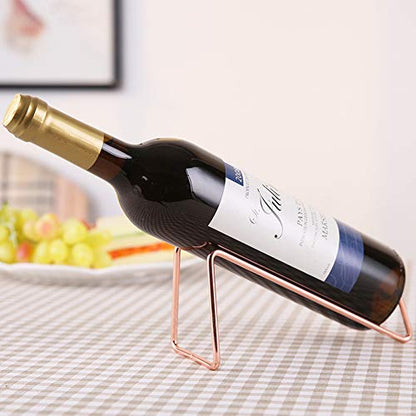 Countertop Wine Rack and Coffee Syrup Rack- Freestanding Black Metal Wine Bottle Holder - Tabletop Wine Holder Stand for Cabinet, Pantry - color: Rose Gold, size: 1