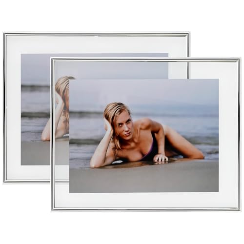 Wall Floating Frame, 8"×10", Silver, 2 Set, Wall Mounting or Wall Leaning, For Photo 6×8, 5×7, 4×6, Classy For Festival, Wedding, Anniversary, Home or Office Décor - color: Silver, size: 8"×10"(2Pcs)