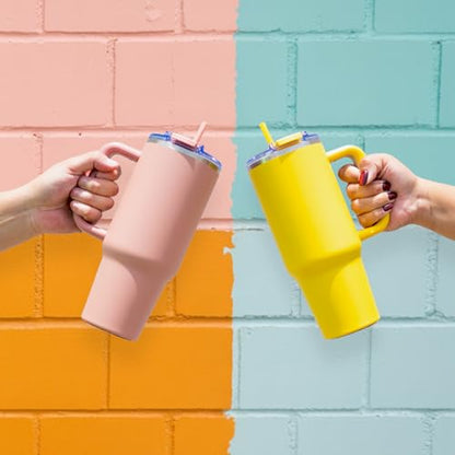 Hogg Big Swig 40oz Tumbler with Handle and Straw - Steel Blue, 40 oz Tumbler, Insulated Cup with Handle, 40oz Water Bottle with Straw, Thermal Cups, Leak Proof Lid, Travel Mugs, Stainless Steel - color: Steel Blue