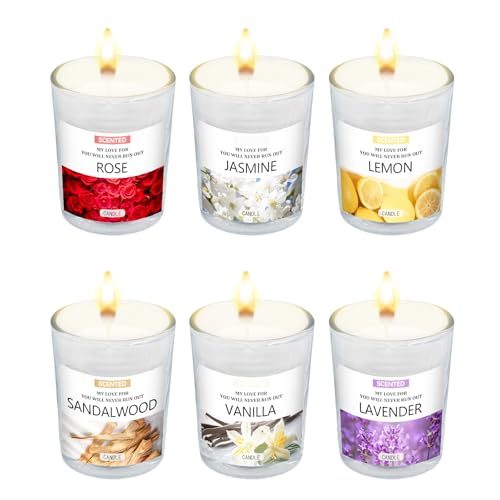 Scented Candles Gifts Set for Women, Aromatherapy Soy Wax Candles for Home, 6 Pack Jar Candle for Men Birthday, Valentine, Anniversary, Christmas Gifts