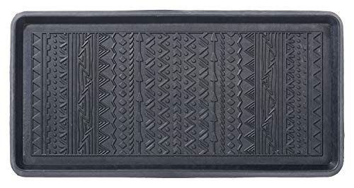 HF by LT Boho Rubber Boot, 32 x 16 inches, One-Piece Seamless Construction, Durable Vulcanized Rubber, Year Round Use Indoors or Outdoors, Black - color: Boho