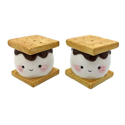 Streamline Imagined Marshmallow Smores Salt and Pepper Shaker Set Ceramic - style: Marshmallow S'mores