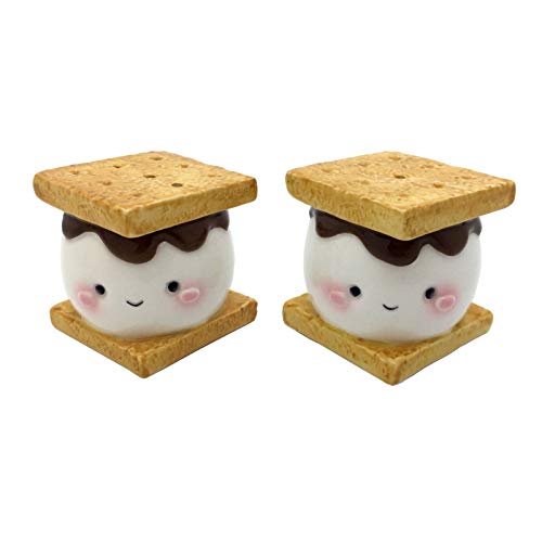 Streamline Imagined Marshmallow Smores Salt and Pepper Shaker Set Ceramic - style: Marshmallow S'mores