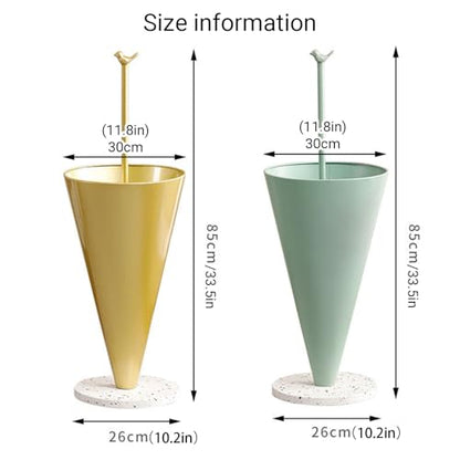 Home Umbrella Shape Metal Entrance Umbrella Stand Holder with Creative Handle Commercial Umbrella Racks with Bottom Foot and Metal Frame for Entryway(Gold) - color: Gold