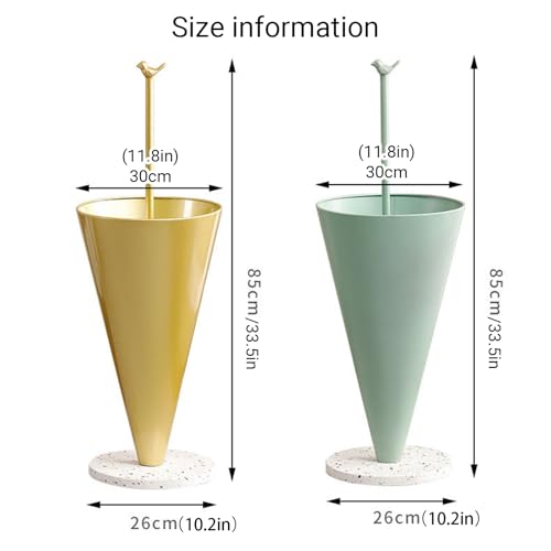 Home Umbrella Shape Metal Entrance Umbrella Stand Holder with Creative Handle Commercial Umbrella Racks with Bottom Foot and Metal Frame for Entryway(Green) - color: Green