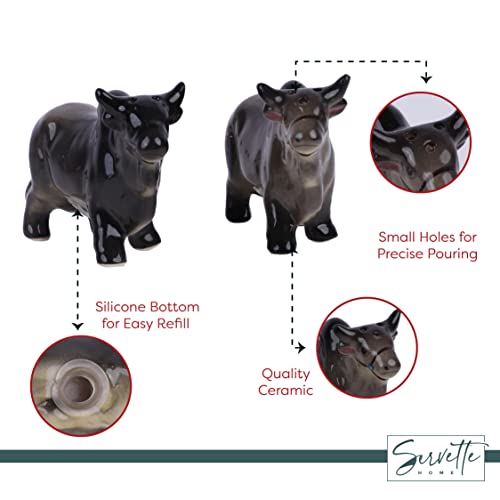 Brahma Bull Salt & Pepper Shaker - color: Black Bull