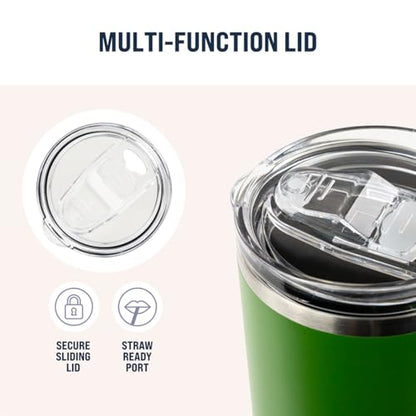 Hogg 20 oz Skinny - Hunter Green, Powder Coated Tumblers for Laser Engraving, Engravable Tumblers Bulk, Stainless Steel Cups Bulk, Insulated Cups with Lids - color: Hunter Green