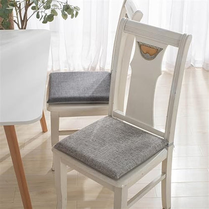 Lifup 4 Pack Chair Cushion Memory Foam Pads, Square Non-Slip Thick Dining Chair Cushions with Ties and Removable Cover for Home Office Restaurant Chair Pads Grey 2 18 x 18 Inch | Memory Foam Pads, Non-Slip, Thick, Removable Cover with Ties, Seat Cushions