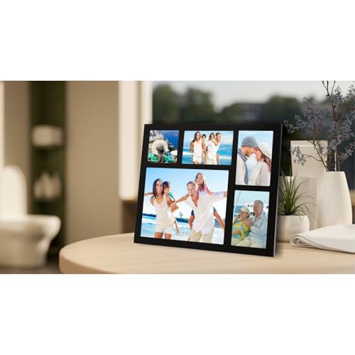 8x10+4x4+6x4+2(4x6) Black Wood Collage Frame | Multi-size collage, wall mounting, wooden frame, for photos 8x10/4x4/6x4/4x6 - size: 8X10+4X4+6X4+2(4X6)