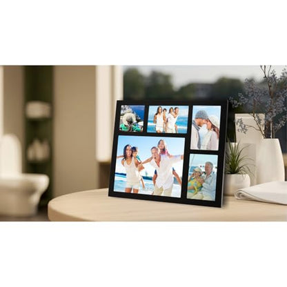 8x10+4x4+6x4+2(4x6) Black Wood Collage Frame | Multi-size collage, wall mounting, wooden frame, for photos 8x10/4x4/6x4/4x6 - size: 8X10+4X4+6X4+2(4X6)