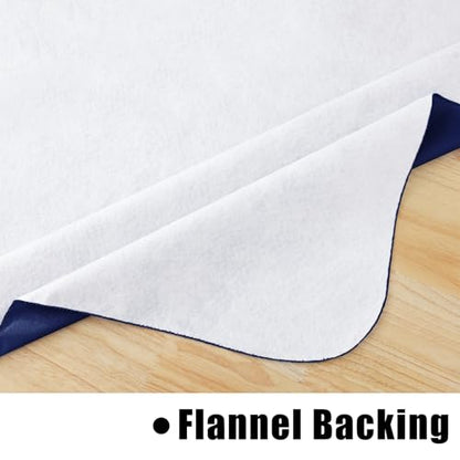 Rectangle Navy Blue Vinyl Waterproof Tablecloth with Flannel Backed | Spillproof Wipe Clean Table Cloth, Plastic Flannel Backing for Dining, Buffet Parties Picnic Camping, 60" x 120" - color: Navy Blue, size: 120" x 60" (Rectangular)