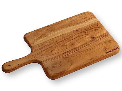 Vesta Homes Wooden Cutting Board/Chopping, Serving Board, Platter for Vegetables, Fruits, Cheese, and Charcuterie | Natural Acacia Wood | 16 * 9 Inches | Handcrafted in India - size: 16"L x 9"W