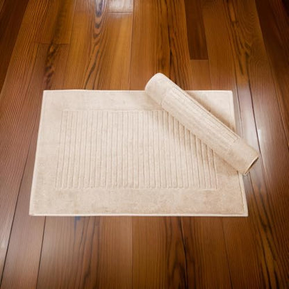 CTT - 2 Piece Bathroom Rugs Set, 100% Cotton Bath Mats, Comfy & Highly Absorbent Bathroom Floor Mats, Machine Washable | 20"x32" (Color) - color: Almond Beige