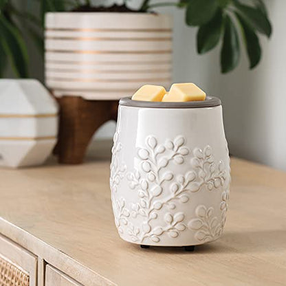 CANDLE WARMERS ETC. Wax Melt Fragrance Warmer for Scented Wax Melts, Cubes, Tarts with Silicone Dish Top|White Willow Farmhouse - style: White Willow Farmhouse