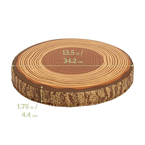 ECR4Kids SoftZone Tree Log Round Floor Cushions, 6-Piece, Chocolate | Soft foam with polyurethane cover, GREENGUARD Gold Certified, lightweight, stackable, non-slip, classroom flexible seating