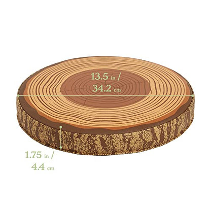 ECR4Kids SoftZone Tree Log Round Floor Cushions, 6-Piece, Chocolate | Soft foam with polyurethane cover, GREENGUARD Gold Certified, lightweight, stackable, non-slip, classroom flexible seating