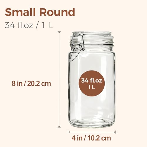 ComSaf Glass Pantry Jars with Airtight Lids 34 oz 3 Pack Coffee Canisters | Flour sugar rice, Sourdough pickling, Pantry organization, Pickling fermenting, Sourdough starter, Cabinet organization - size: 34oz*3
