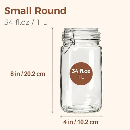 ComSaf Glass Pantry Jars with Airtight Lids 34 oz 3 Pack Coffee Canisters | Flour sugar rice, Sourdough pickling, Pantry organization, Pickling fermenting, Sourdough starter, Cabinet organization - size: 34oz*3