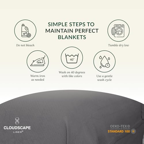 CSL Cotton Blanket King, Cooling Summer Blanket, Durable,108"x92",Dark Grey | King Size Cotton Blankets, Fits up to Cal King Bed, Soft & Breathable for All Season, Gift Ready with Reusable Tote Bag - color: 09. Dark Grey, size: King / Calking (92" x 108")