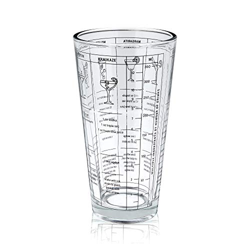 True 3-Piece Barware Set for Mixed Drinks and Cold Brew Cocktails, Includes Cocktail Shaker Tin, Cocktail Mixing Glass with 7 Printed Recipes, and Hawthorne Strainer, Home Bar Tools, Bartender Gifts - size: 3-Piece