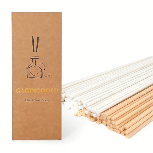 100 PCS Reed Diffuser Sticks, 11 Inch Fibre Diffuser Replacement Stick for Essential Oil Diffuser Refill, 4 mm Thick Aroma Diffuser Sticks for Home Office Bathroom Bedroom, White & Primary - color: White & Primary