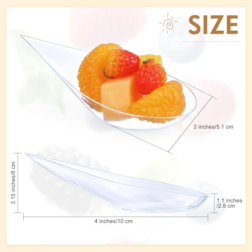 200 Pcs 4 Inch Appetizer Plates Disposable Plastic, Clear - color: Clear