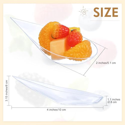 200 Pcs 4 Inch Appetizer Plates Disposable Plastic, Clear - color: Clear