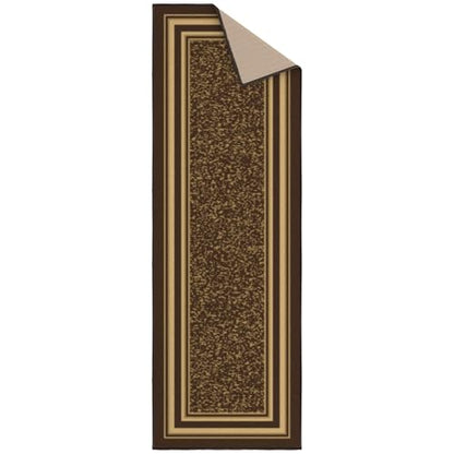 Ottomanson 2x5 Kitchen Rug Runner – Non-Slip Entryway Rug - color: Border Brown, size: 1'8" x 4'5" (Runner)