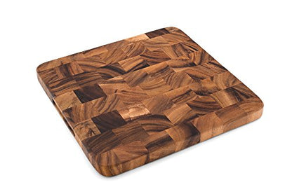 Ironwood Oslo End Grain Square Utility Cutting Board, 12 Inch Square Acacia Wood Cutting Board | Dice, Prep & Serve | Great for Meat & Veggies | Beautiful Acacia Wood | Knife Friendly End Grain Board | Charcuterie Board - size: 12"L x 12"W