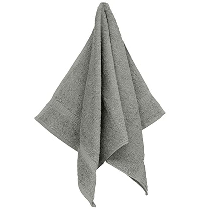 Monogrammed Hand Towel, Personalized Gift, Set of 2- Silver Block Letter Embroidered Towel - Extra Absorbent 100% Turkish Cotton - Soft Terry Finish - Initial L Gray - color: Gray & Silver, size: Initial L