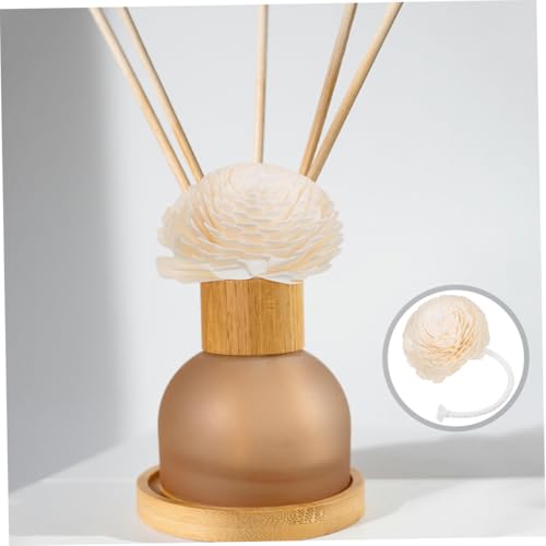 NOLITOY Diffuser Mixed Sola Flowers, Natural Material Cotton Reed Wood Flowers Decorative Refill Wood Diffuser with Rope