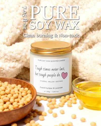 Scented Candle for Home, 7.05 oz 40Hour Burn Time, Long Lasting Soy Jar Candle, Gifts for Christmas, Halloween, Inspirational Gifts for Men Women, French Juniper&Lavender, Aromatherapy
